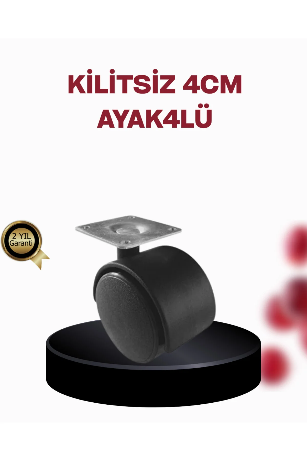 4 cm Döner Ayak Kilitsiz 4 Adet Mobilya ve Sehpa Ayağı