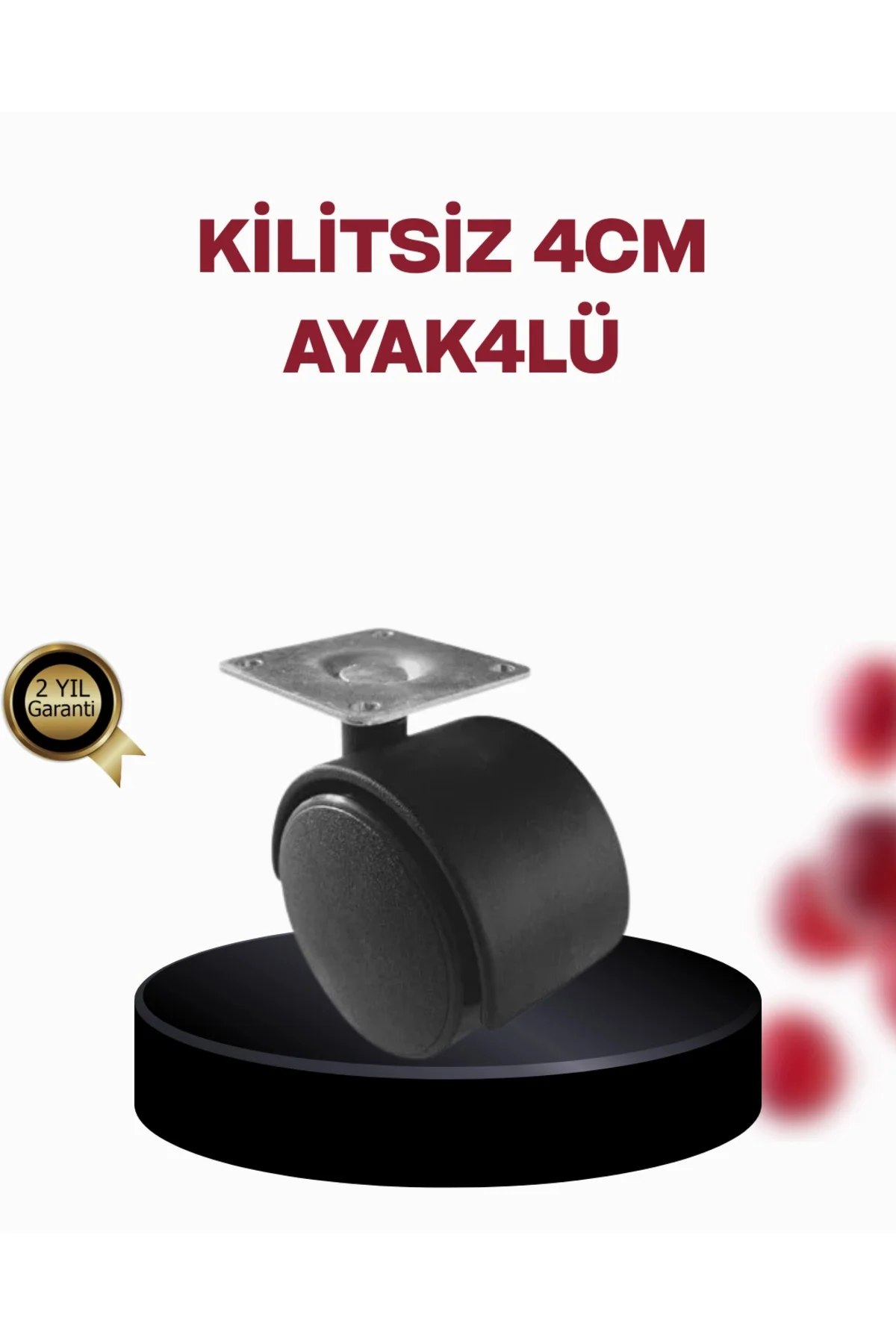 4 Cm Döner Ayak Kilitsiz 4 Adet Mobilya Ve Sehpa Ayağı