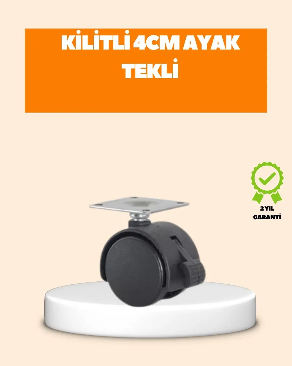 4 cm Kilit Mekanizmalı Mobilya Ayağı Tekli
