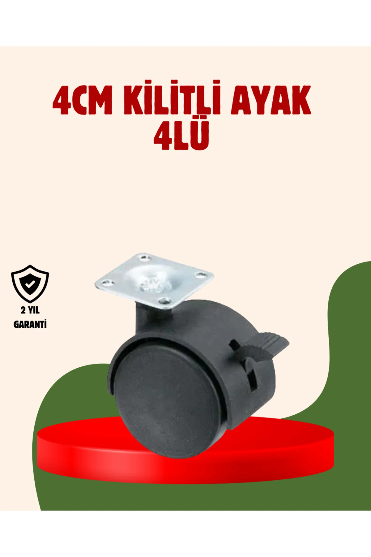 4 cm Kilitli Döner Ayak 4 Adet Sehpa ve Mobilya Ayağı
