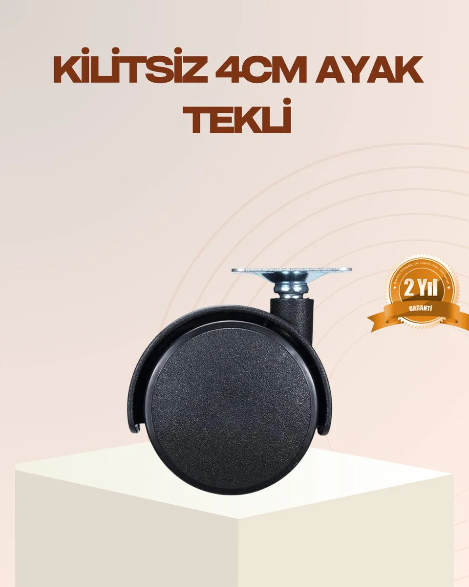 4 cm Kilitsiz Dönen Mobilya Ayağı - Masa ve Sehpa İçin Ergonomik ve Akıcı Çözüm