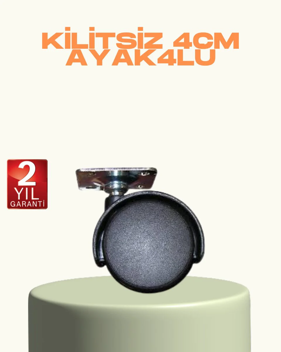 4 cm Kilitsiz Mini Tekerlek Ayak Seti 4'lü - Mobilya ve Sehpa için Gürültüsüz ve Kaygan Çözüm