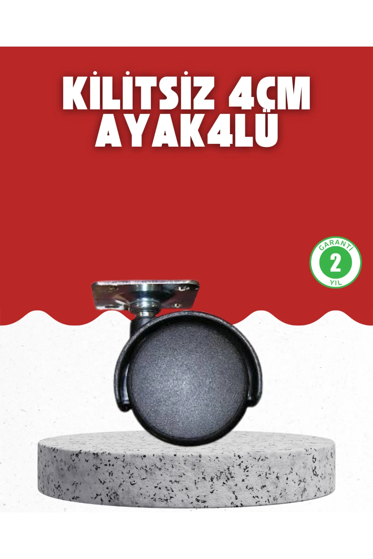 4 cm Kilitsiz Tekerlek Ayak Seti Zemin Koruyucu