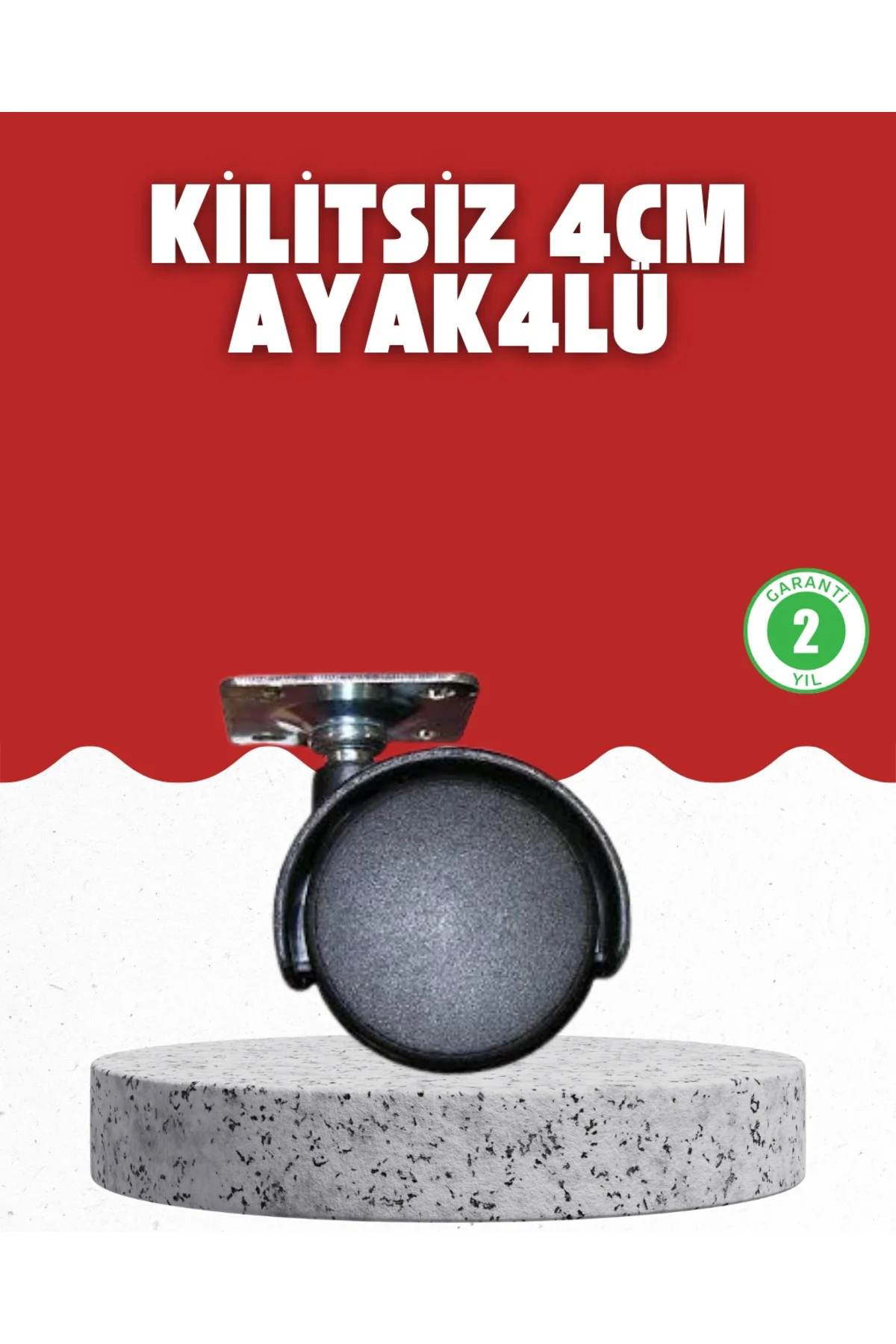 4 Cm Kilitsiz Tekerlek Ayak Seti Zemin Koruyucu