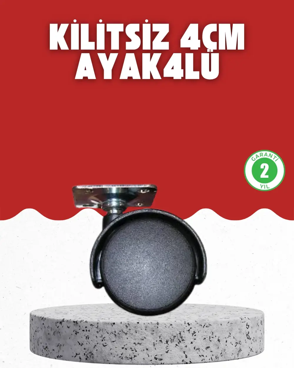 4 cm Kilitsiz Tekerlek Ayak Seti Zemin Koruyucu