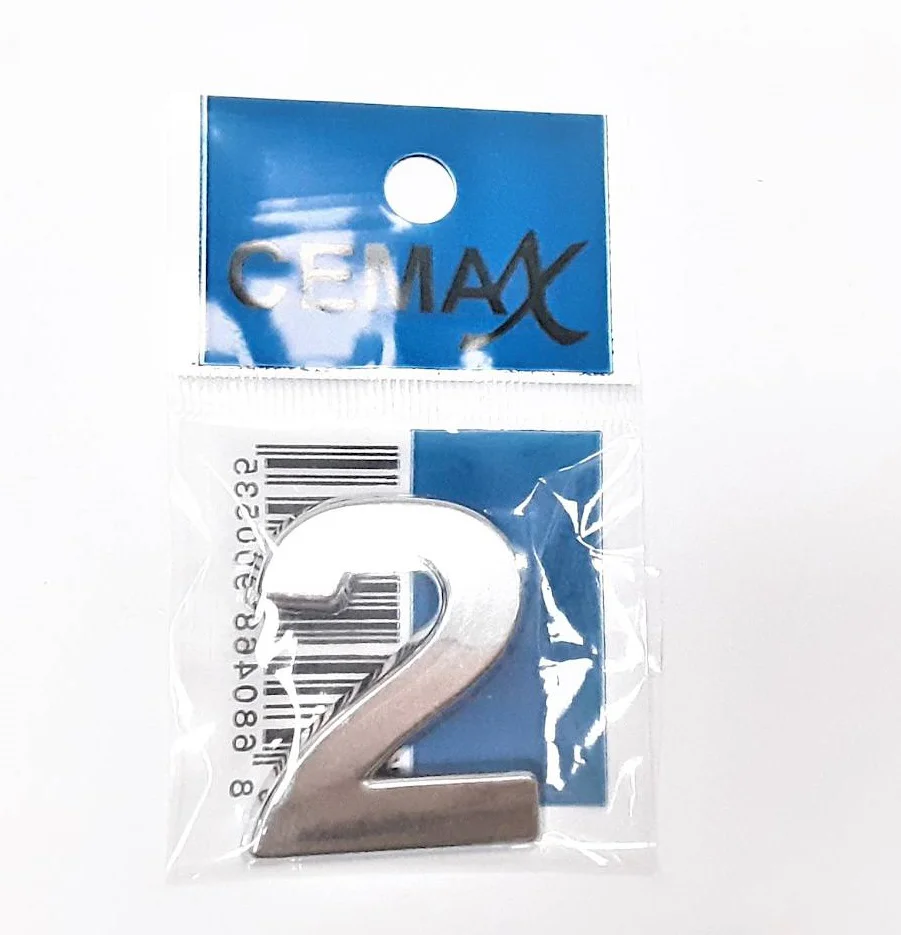 4 Cm Plastik Krom Kaplama Kapı Numarası -2 4 Cm Plastik Krom Kaplama Kapı Numarası -2