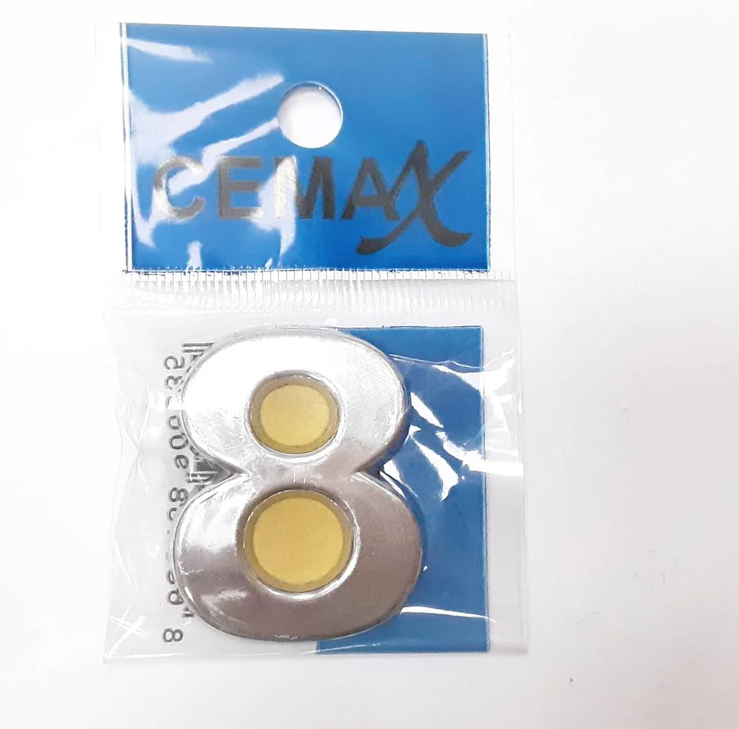 4 Cm Plastik Krom Kaplama Kapı Numarası - 8 4 Cm Plastik Krom Kaplama Kapı Numarası - 8