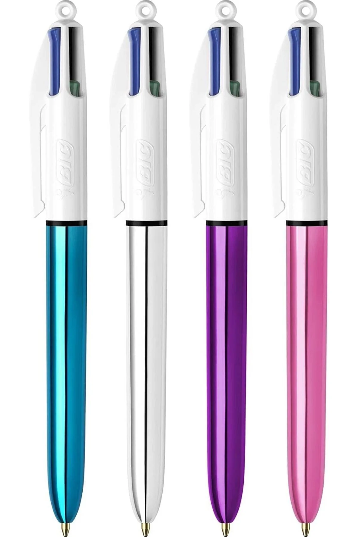 4 Colours 3'lü Tükenmez Kalem Seti (Kırmızı - Mavi - Pembe)