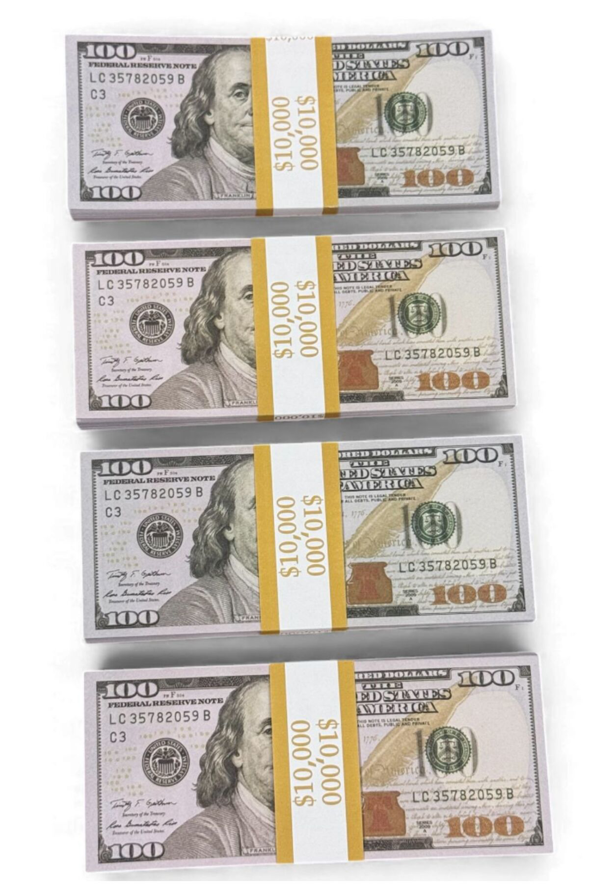 4 Deste 100 Dolar Düğün Atma Parası – 100$ Görünümlü Oyun Parası 