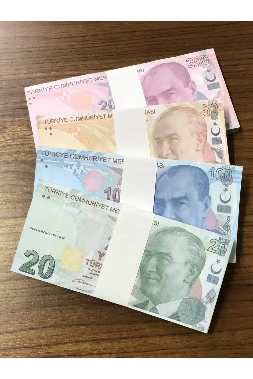 4 Deste Geçersiz 20 50 100 200 TL Gerçek Görünümlü Tam 400 Adet