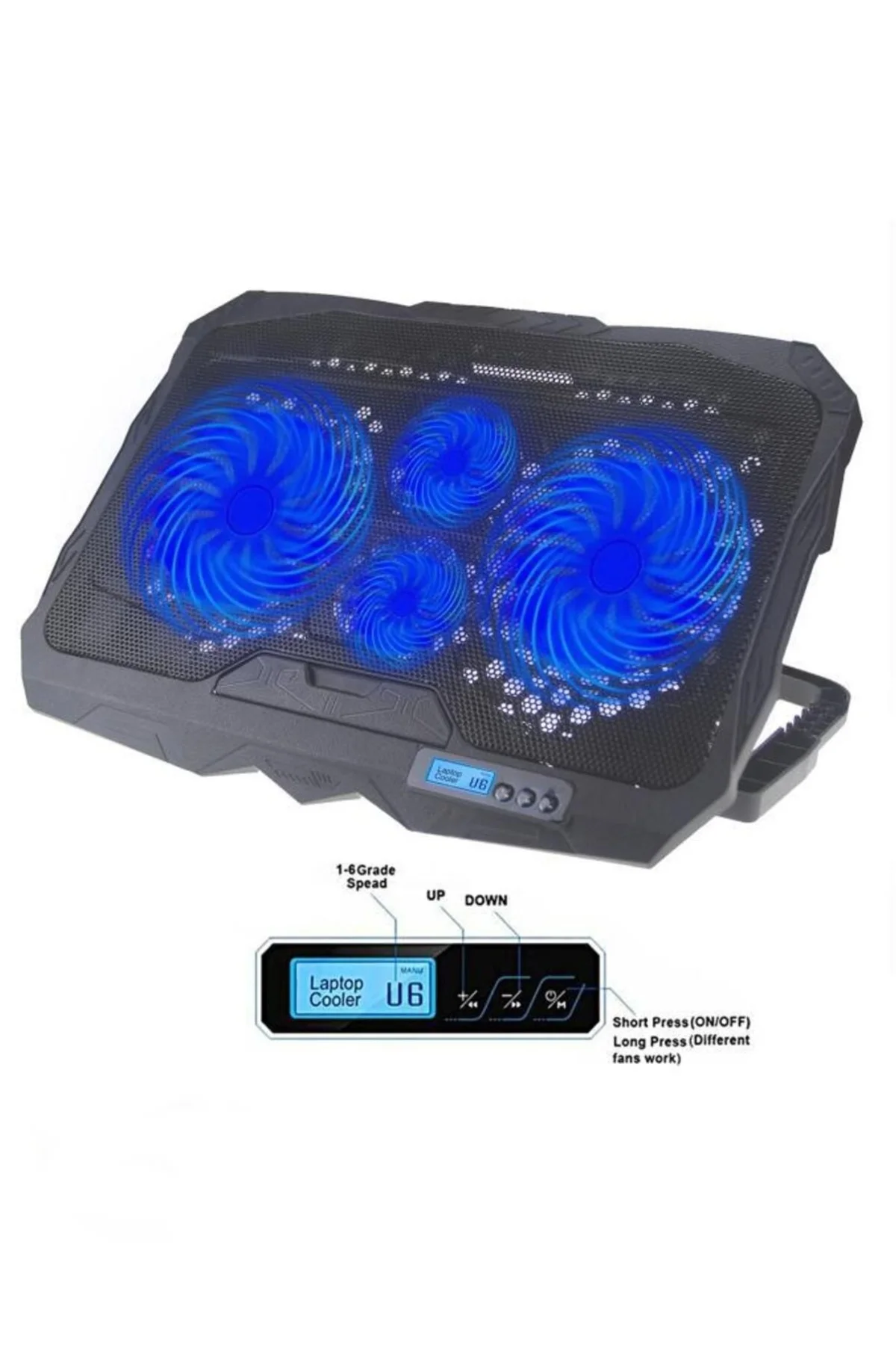 4 Fanlı Rgb Li 9-17 Inç Yükseklik Ayarlı Notebook Sogutucusu