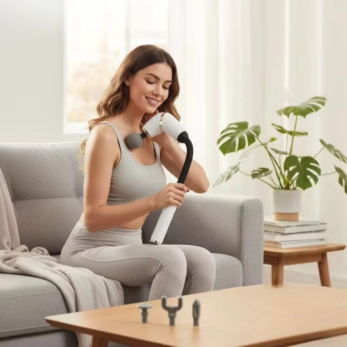 4 Farklı Başlıklı Uzun Saplı Derin Doku Masaj Tabancası, Boyun, Omuz ve Sırt için Ergonomik Saplı Çoklu Masaj Modlu Taşınabilir Masaj Aleti Fiyatı, Yorumları ve Özellikleri