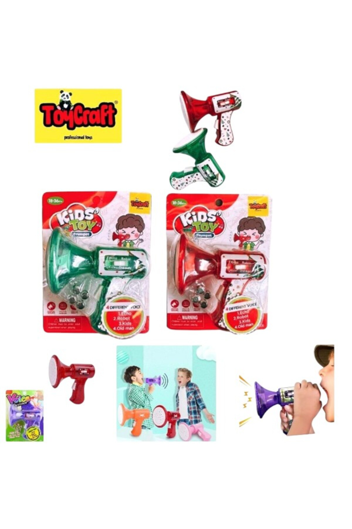 Shop 4 Farklı Ses Değiştiren Oyuncak Megafon Yaşlı Çocuk Robot Eko Ses