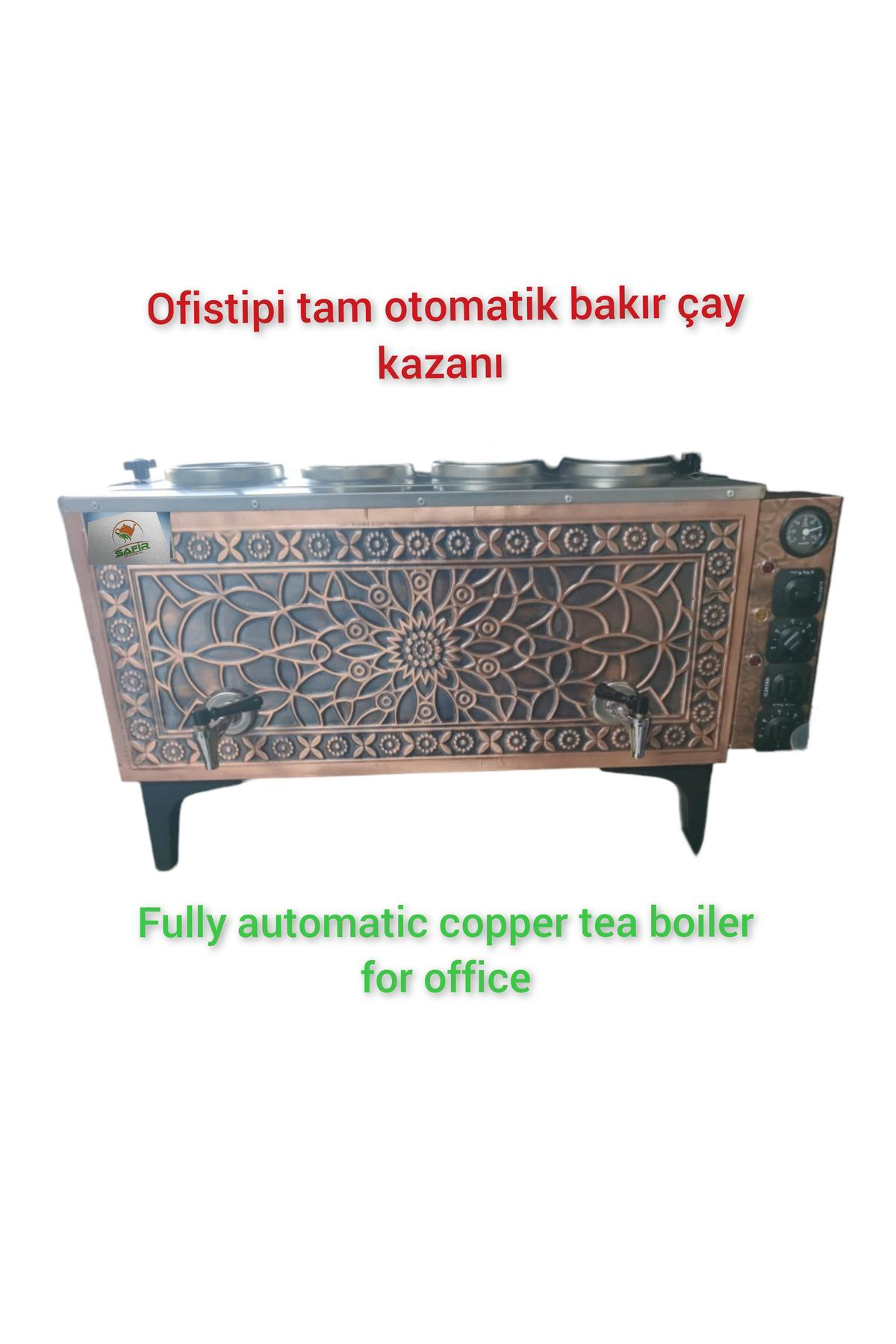 Safir Çay Kazanlari 4 Gözlü Ofistipi Tam Otomatik Bakır Çay Kazanı Dar Alanlar İçin İ