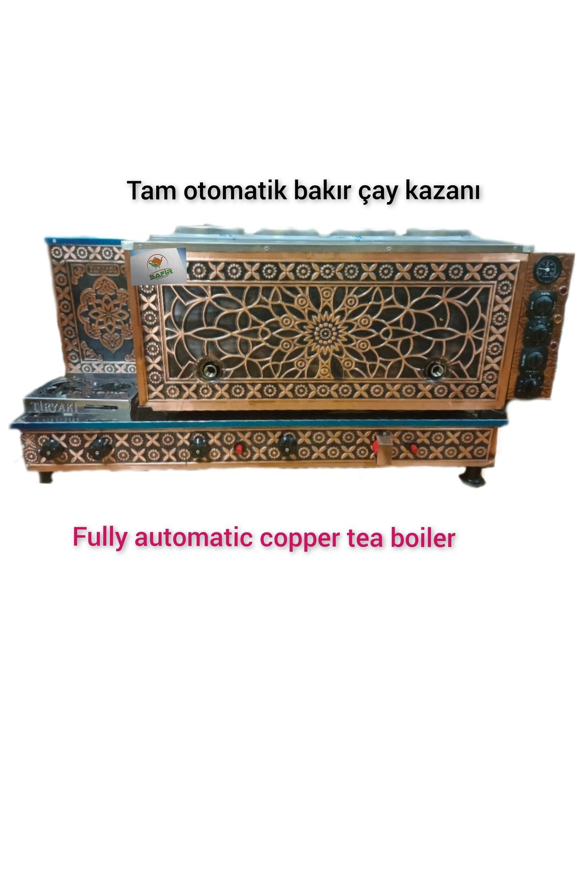 4 Gözlü Tam Otomatik Bakır Çay Kazanı Sadece Elektrikli Pleytli ç