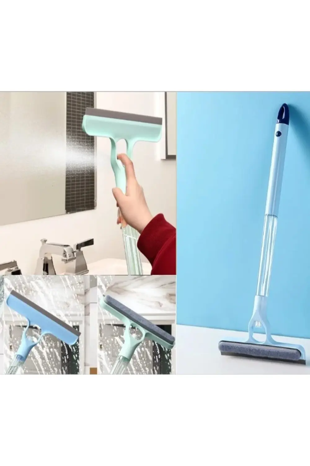 4 İn 1 Spreyli Çek Çekli Camsil Ve Fırça Atı