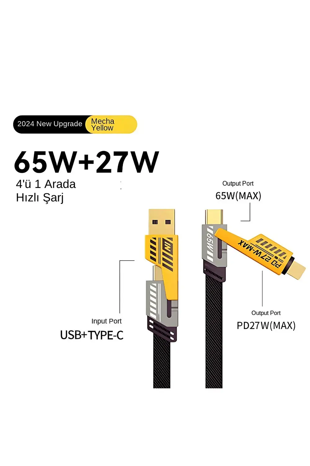 4-in-1 Usb-A Type-C To Lightning + Type-C 65w Hızlı Şarj Ve Data