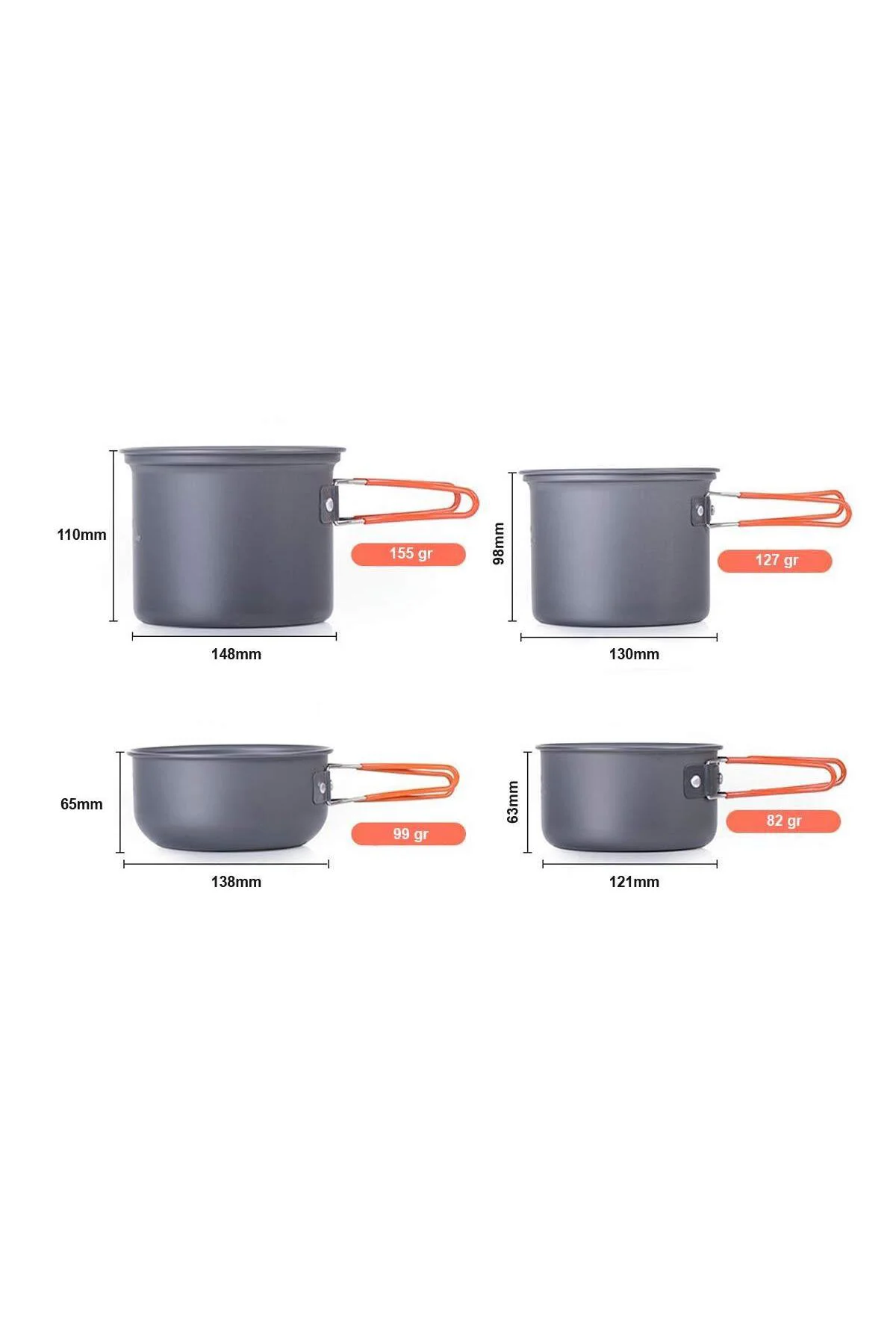 4 In 1Ultralight 2-3 Kişilik Yemek Pişirme Seti