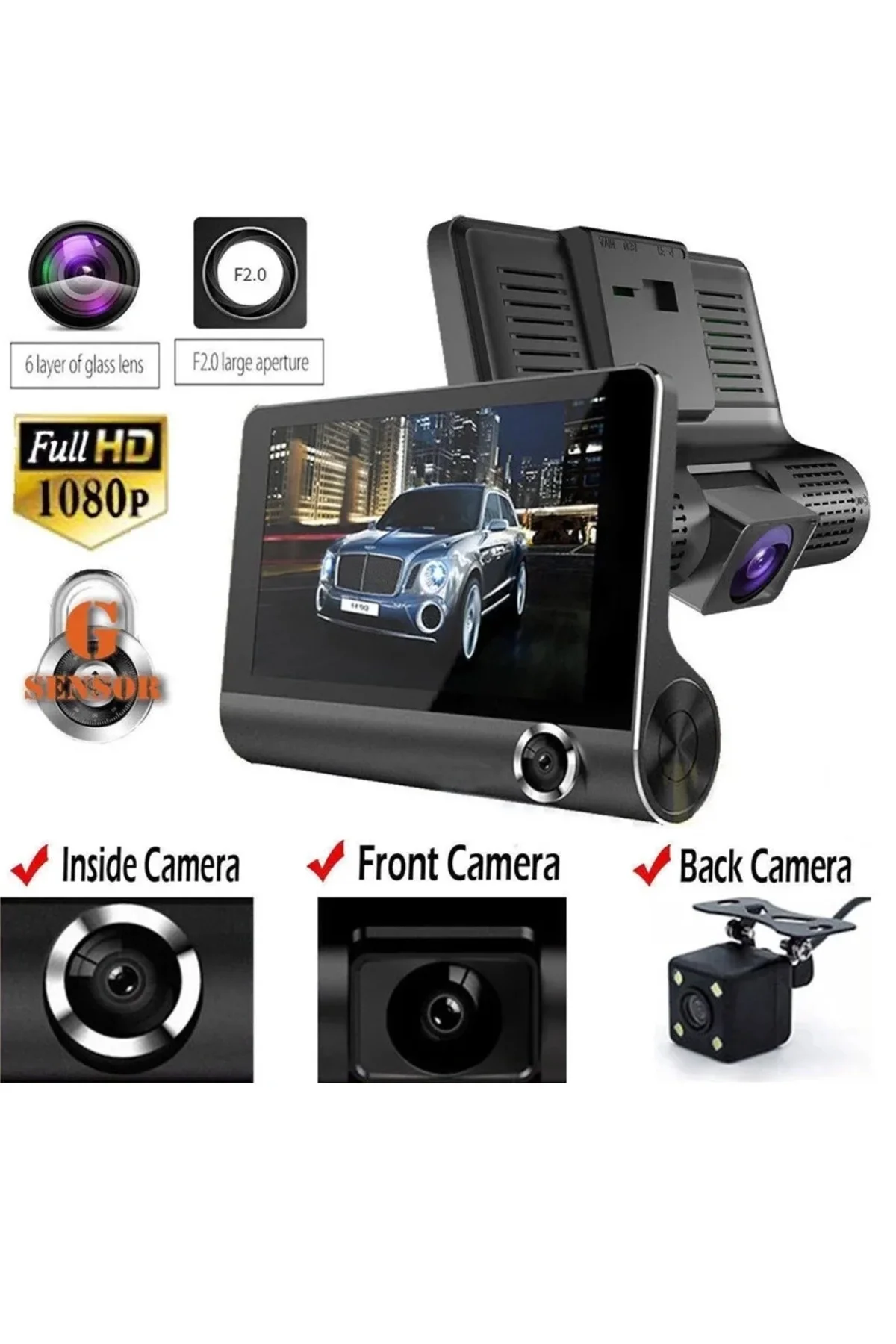 4 Inç Araç İçi Kamera Kaydedici Çift Ön Ve Arka Hd 1080P Gece Görüşlü Araç Kamerası 4 Inç Araç İçi Kamera Kaydedici Çift Ön Ve Arka Hd 1080P Gece Görüşlü Araç Kamerası