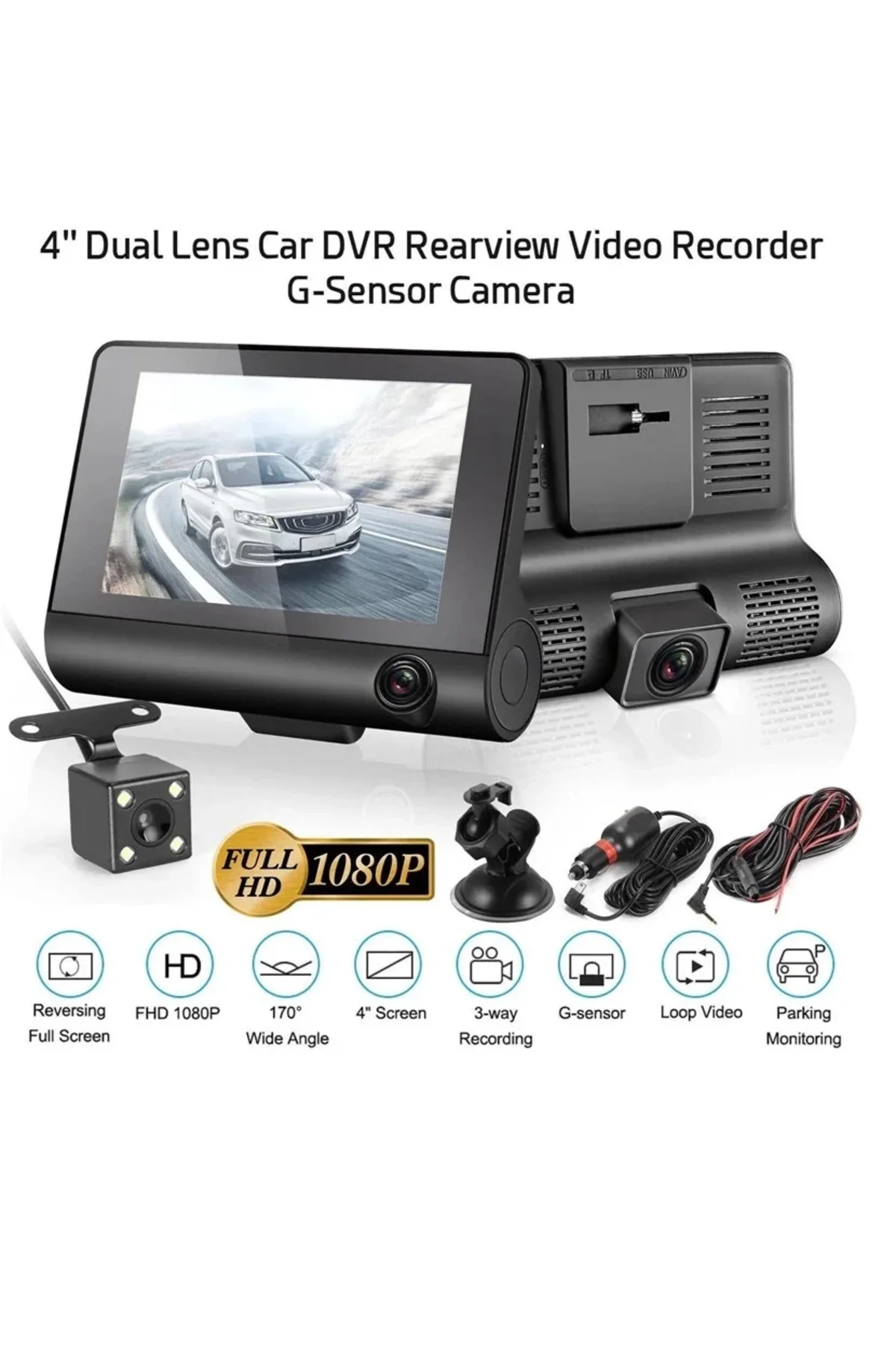 4 Inç Araç İçi Kamera Kaydedici Çift Ön Ve Arka Hd 1080P Gece Görüşlü Araç Kamerası 4 Inç Araç İçi Kamera Kaydedici Çift Ön Ve Arka Hd 1080P Gece Görüşlü Araç Kamerası