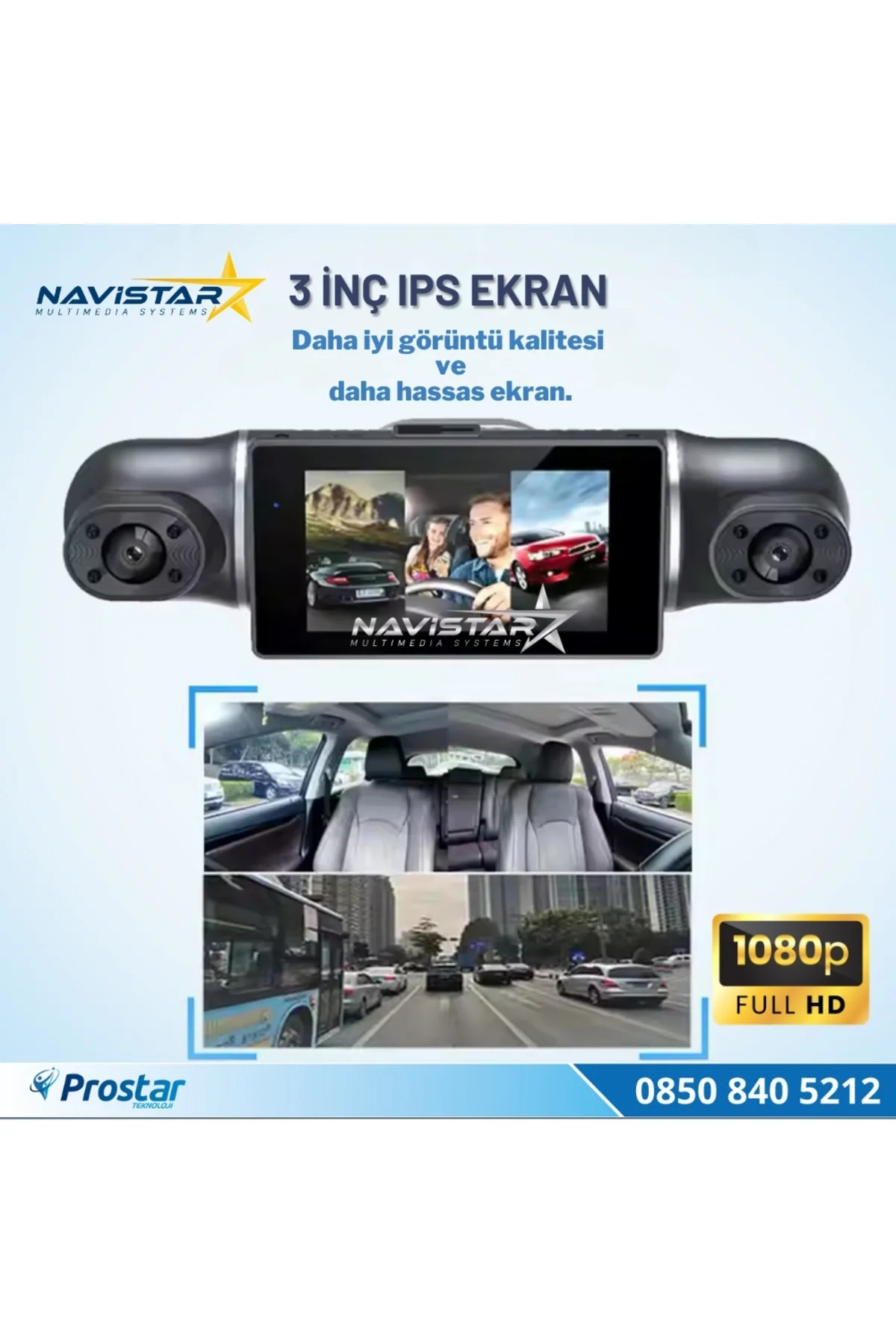 4 Kameralı 1080P WIFI, GPS Geniş Açılı Dashcam Araç içi Kamera Ka