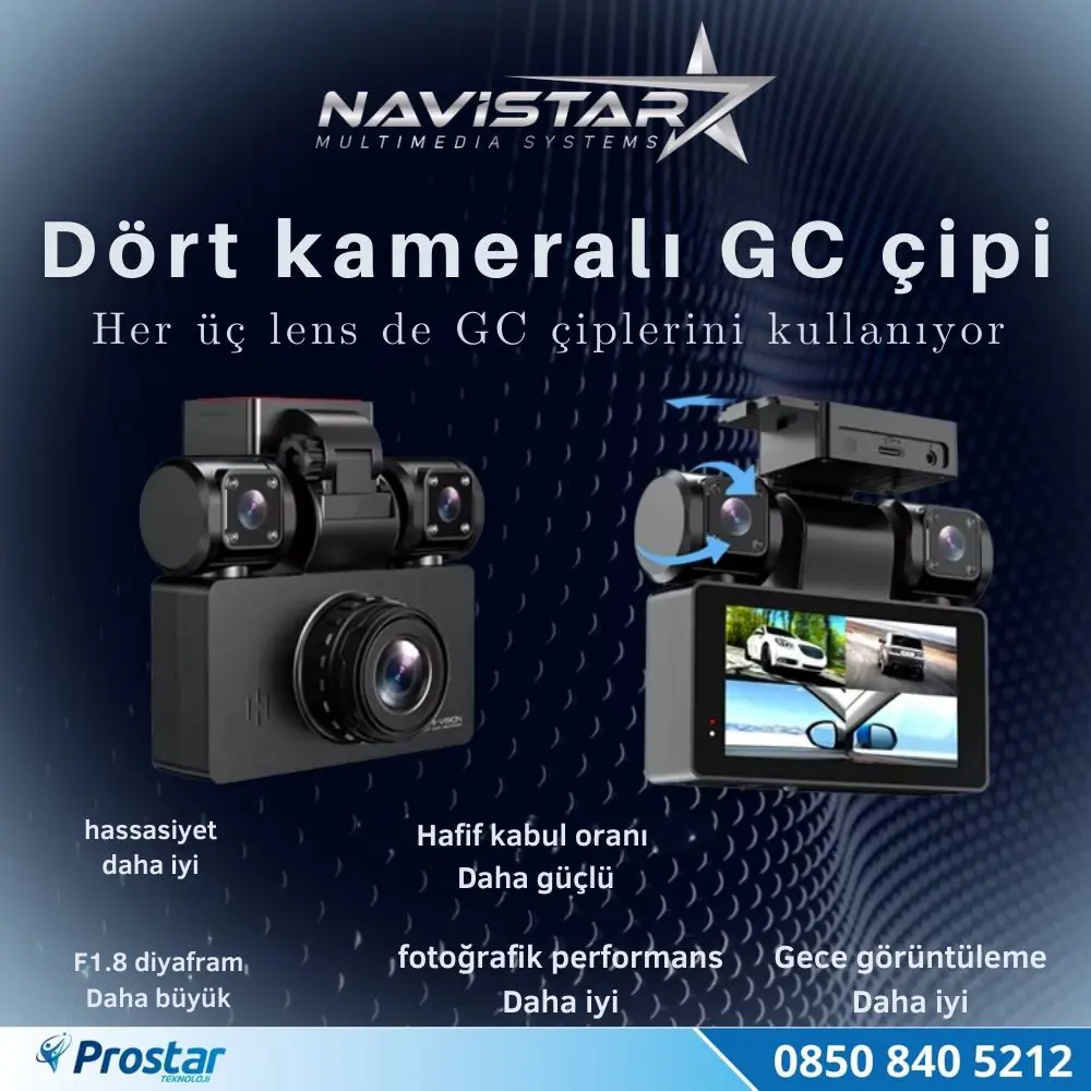 4 Kameralı 3K Ultra HD WIFI GPS Park Modu Özellikli 360 Kamera Se