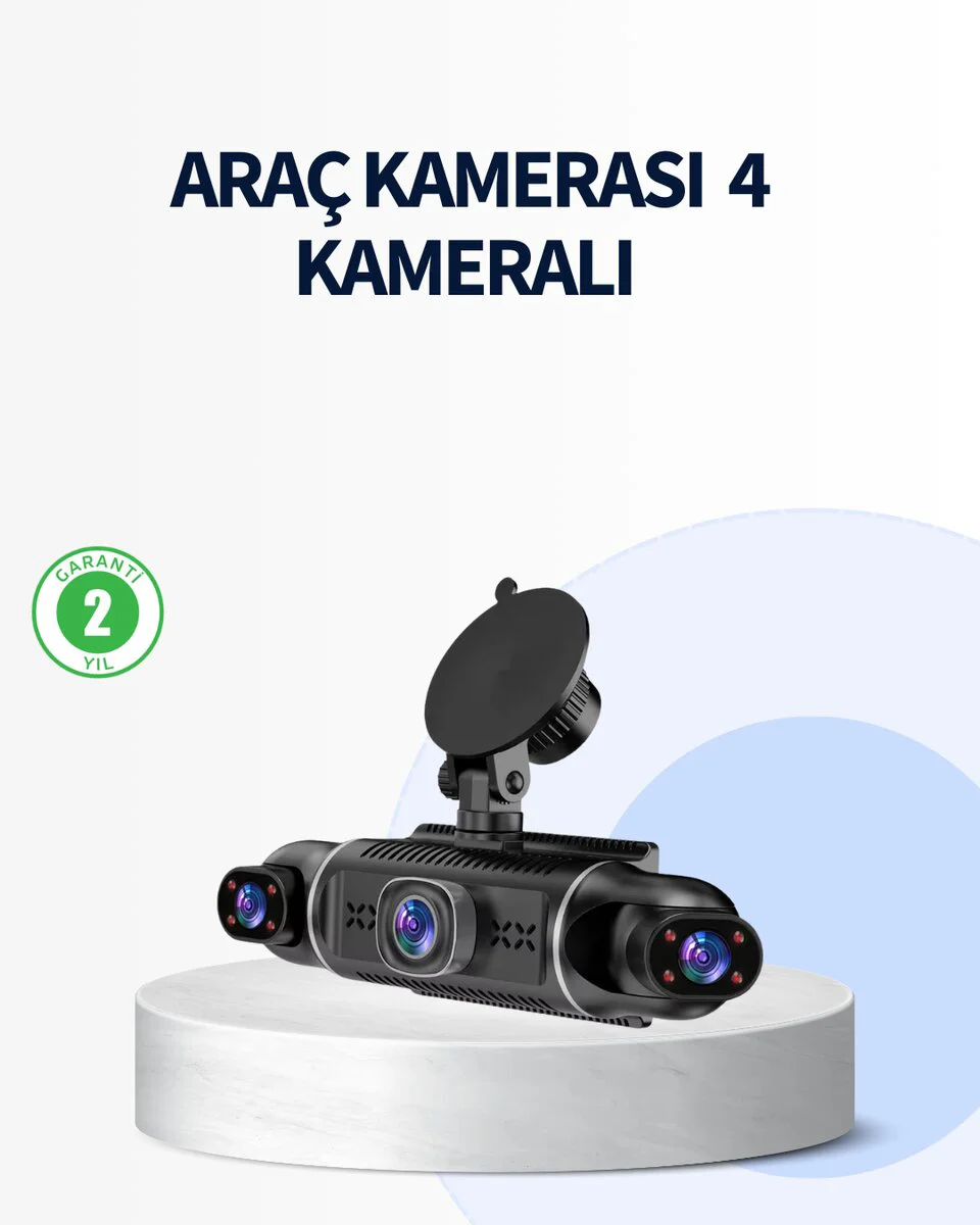 4 Kameralı Araç İçi Kamera 1080P GPS WiFi Gece Görüşlü - 360° Kapsamlı Korumasıyla Sürüş Güvenliği