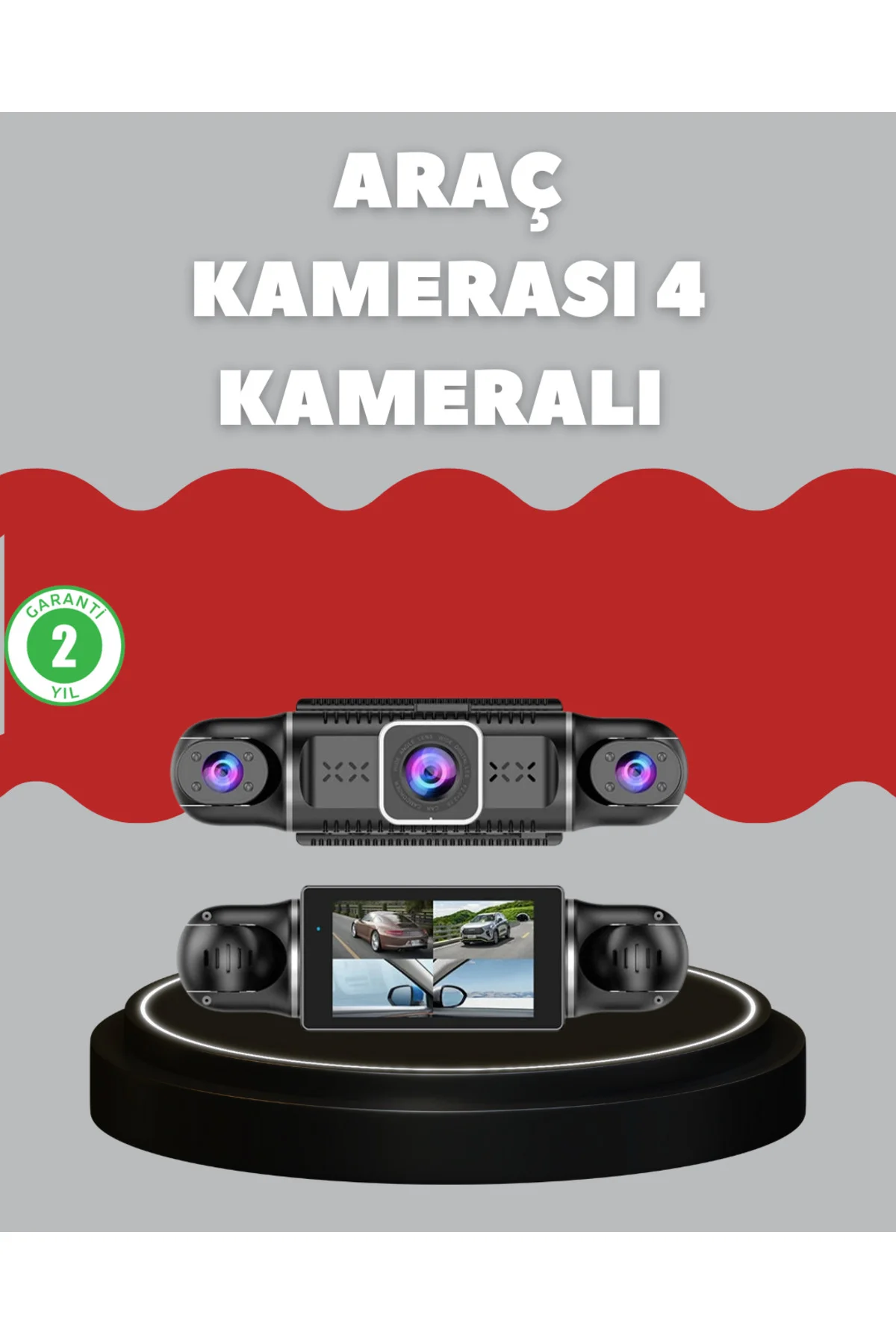 4 Kameralı Araç Kayıt Cihazı Full HD Park İzleme Gece Görüş - ayr