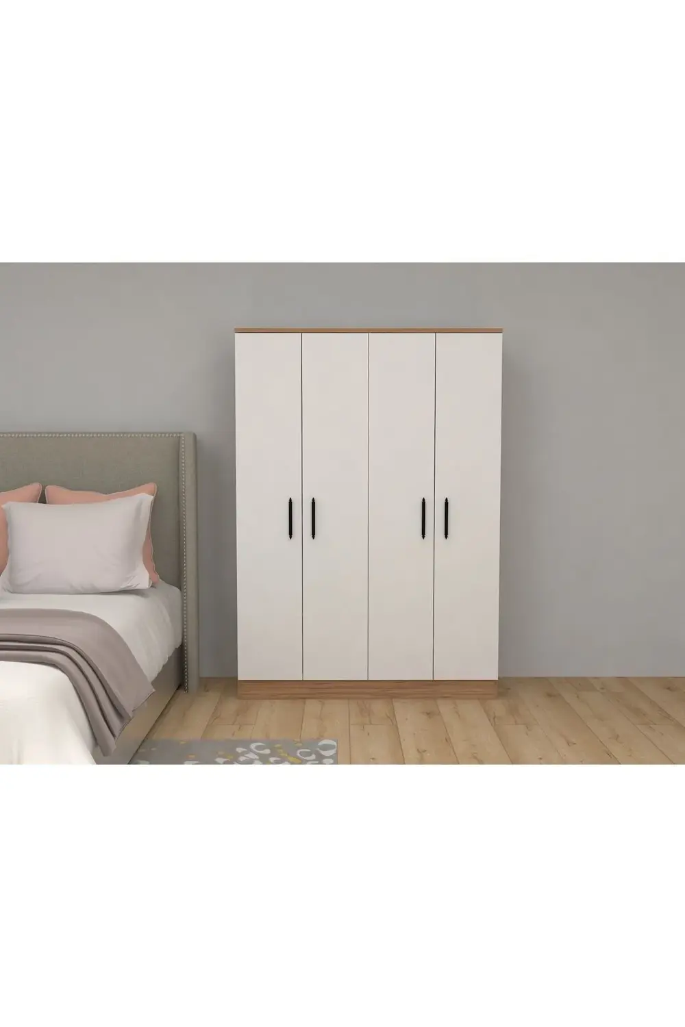 Abete 4 Kapılı Gardırop (Elbise Dolabi-Yüklük-Kiler) / Atlantik Çam-Bey