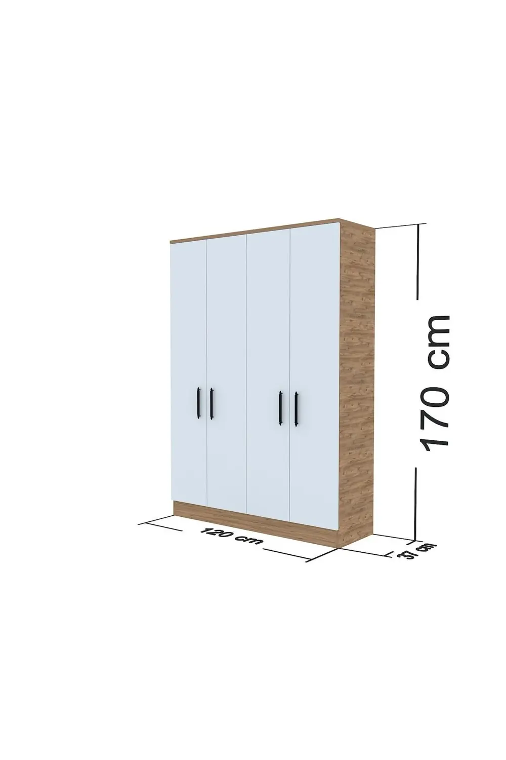 4 Kapılı Gardırop (ELBİSE DOLABI-YÜKLÜK-KİLER) / Atlantik Çam-bey