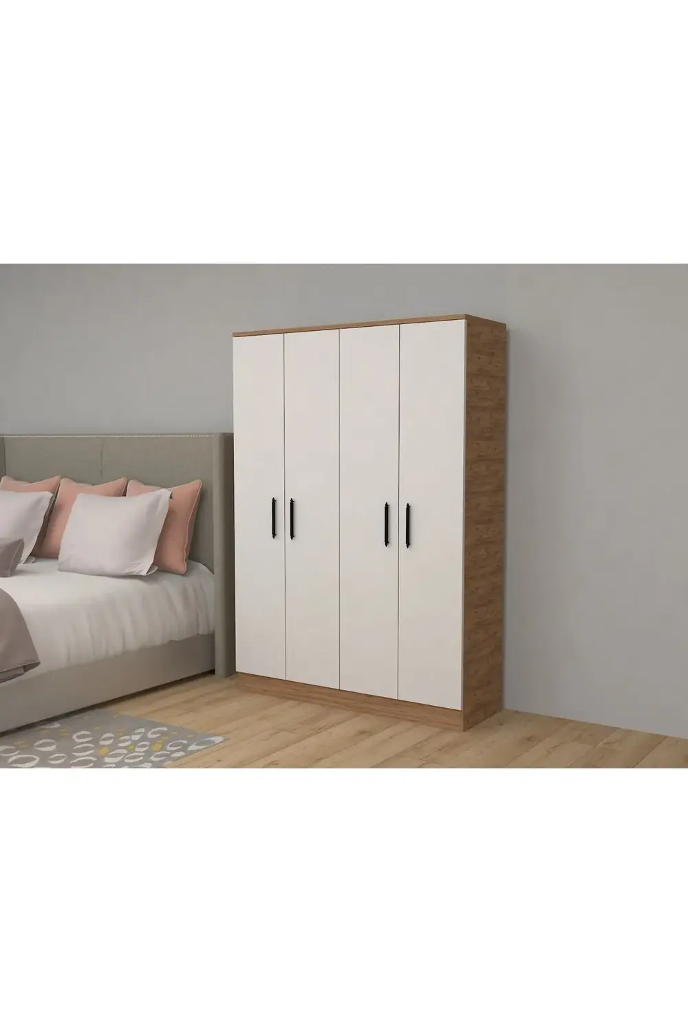 Abete 4 Kapılı Gardırop (Elbise Dolabi-Yüklük-Kiler) / Atlantik Çam-Bey