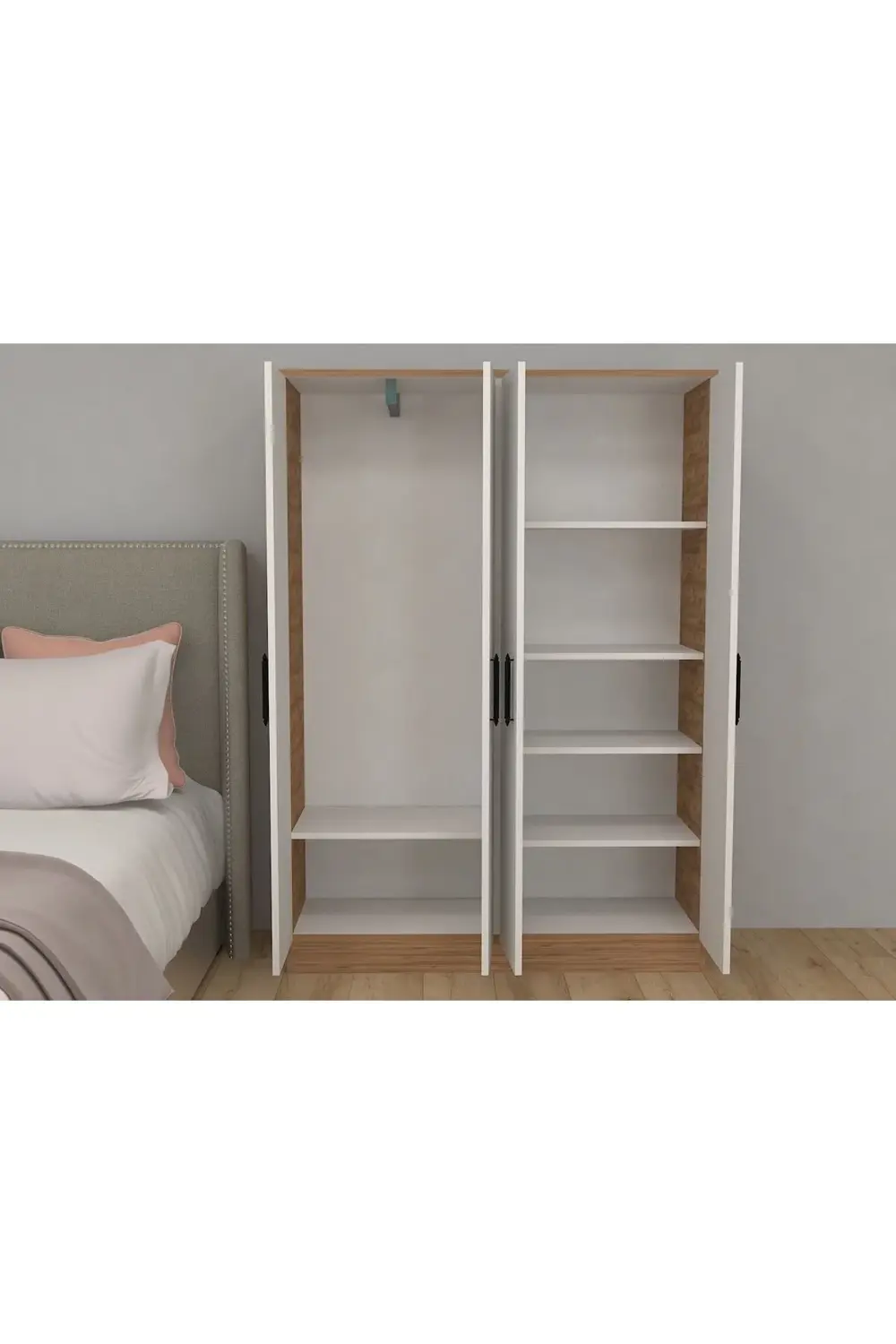 Abete 4 Kapılı Gardırop (Elbise Dolabi-Yüklük-Kiler) / Atlantik Çam-Bey