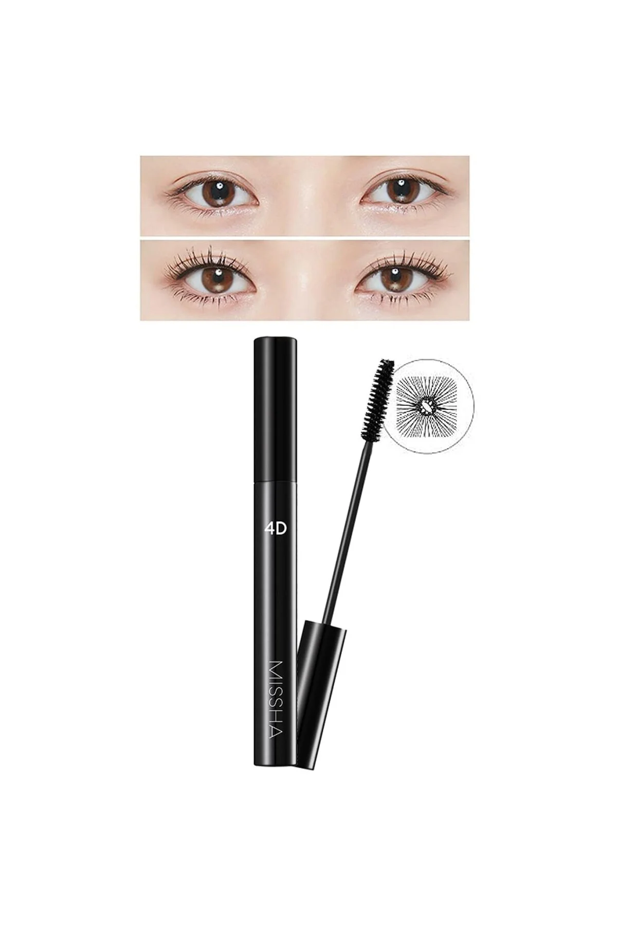 4 Kat Dolgunluk Sağlayan Takma Kirpik Etkili Maskara 4D Mascara