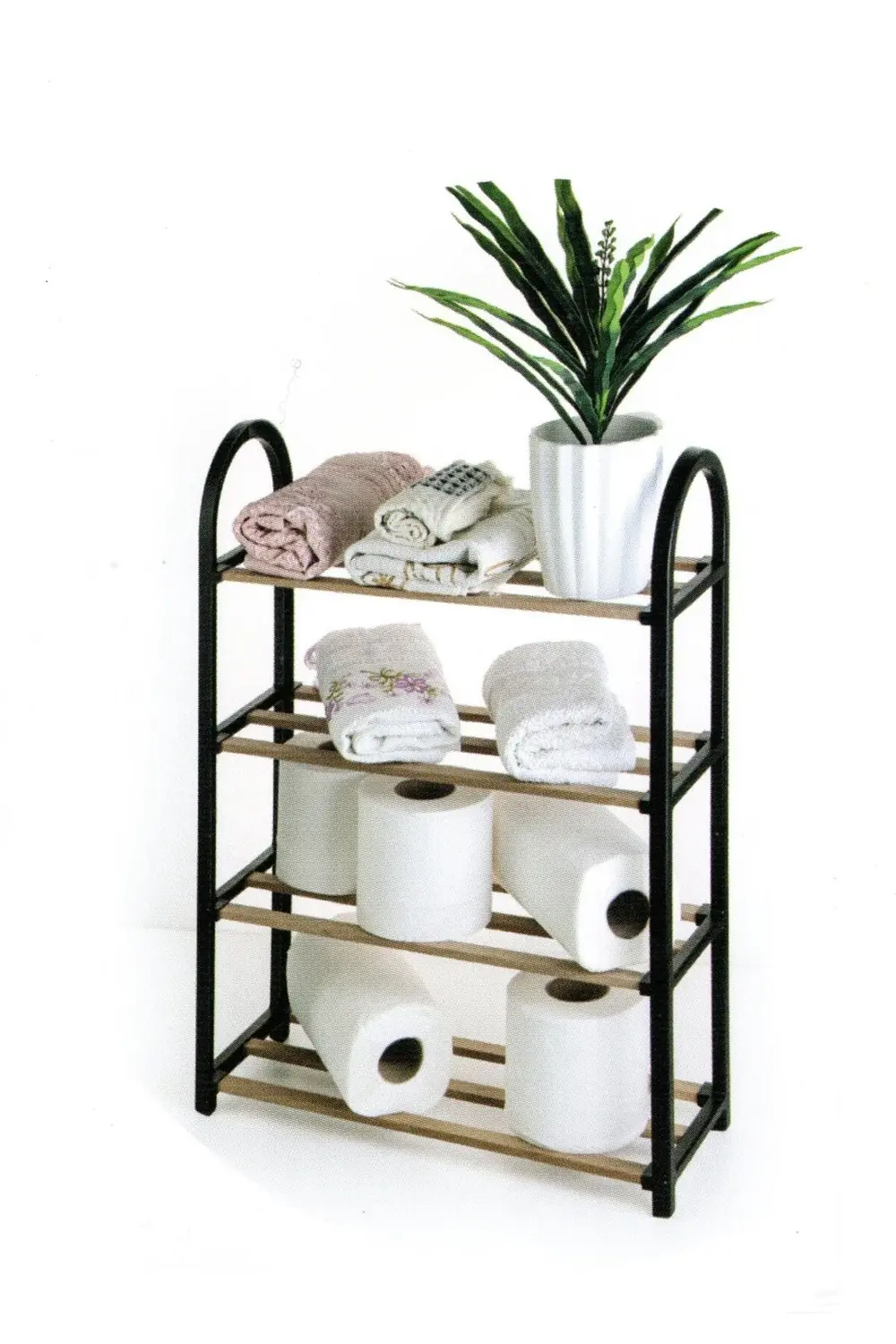 4 Katlı Ahşap Ayakkabılık