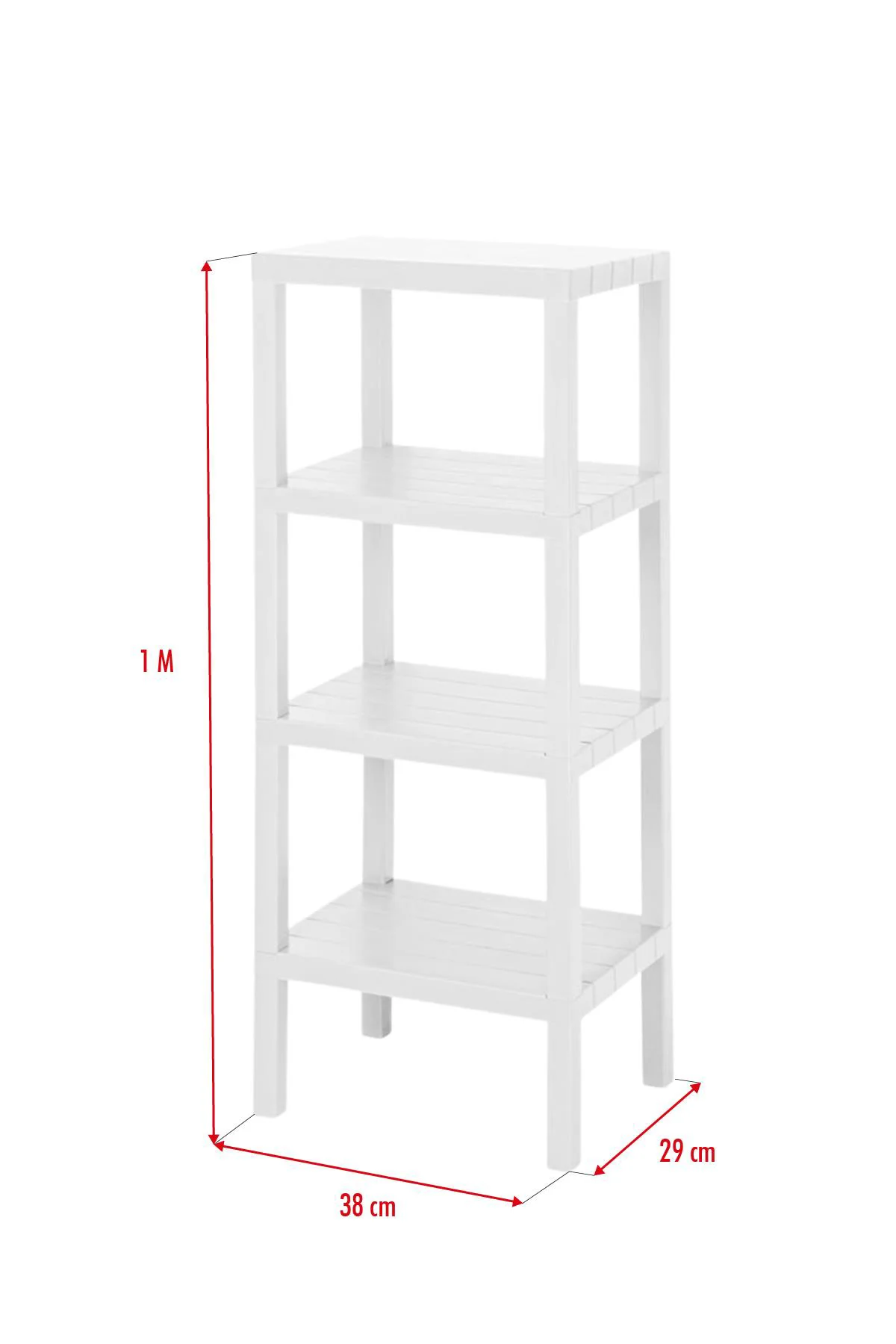 4 Katlı Beyaz Raf Kitaplık & Banyo Düzenleyicisi 100 cm 4 Katlı Beyaz Raf Kitaplık & Banyo Düzenleyicisi 100 cm
