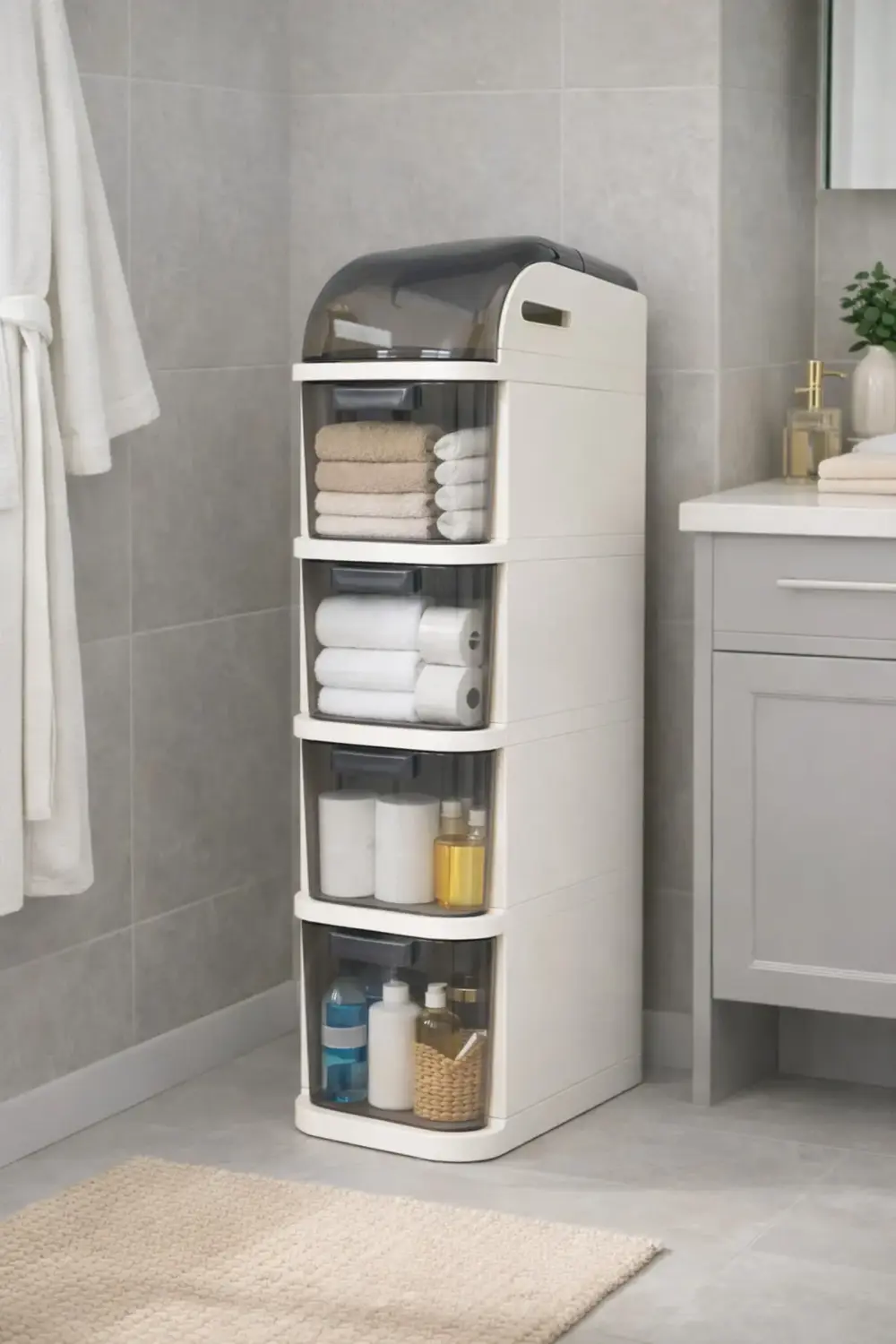 4 Katlı Dar Alan Çok Amaçlı Organizer Dolap – Mutfak Banyo Çocuk