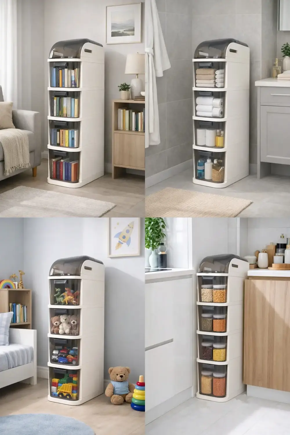 4 Katlı Dar Alan Çok Amaçlı Organizer Dolap – Mutfak Banyo Çocuk