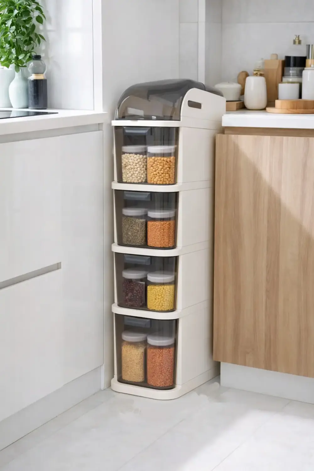 4 Katlı Dar Alan Çok Amaçlı Organizer Dolap – Mutfak Banyo Çocuk