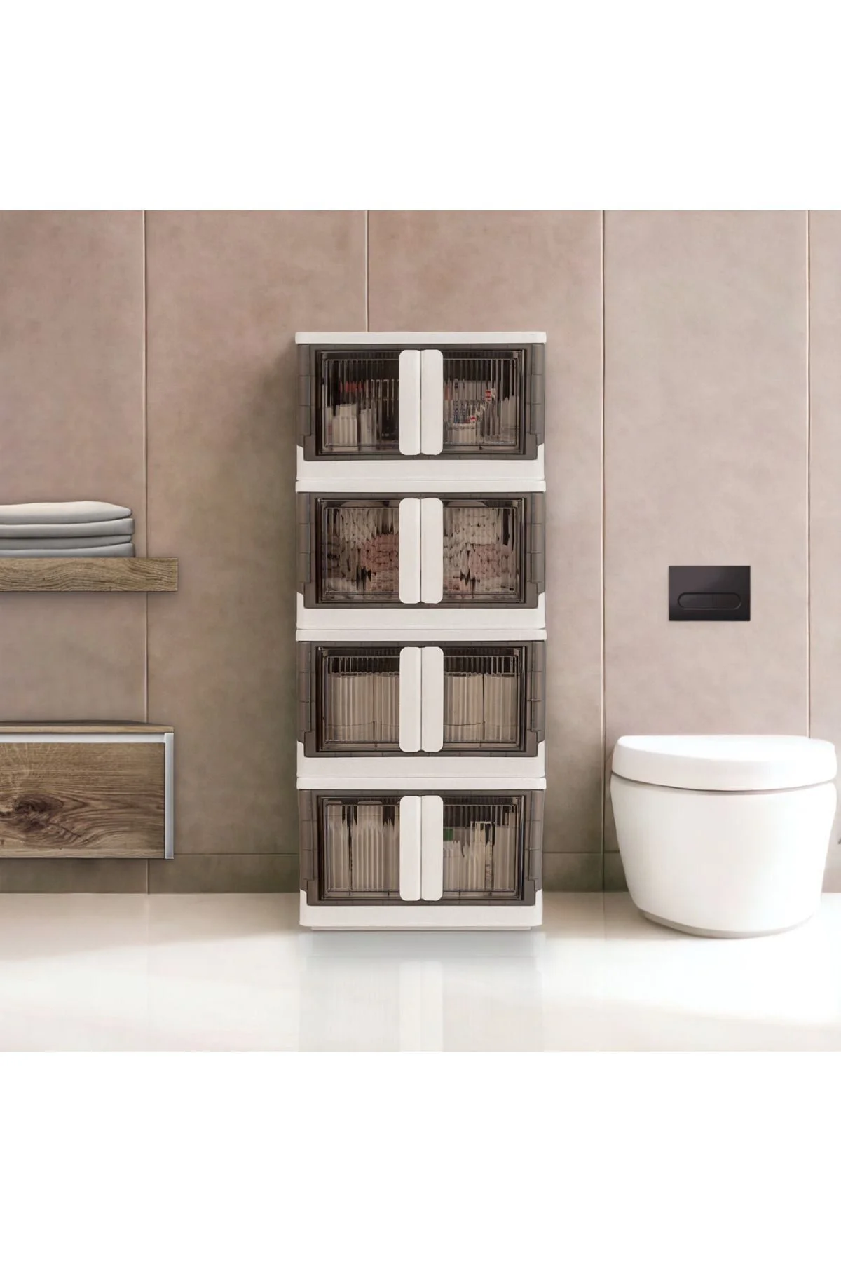 4 Katlı Katlanabilir Çok Amaçlı Dolap Organizer Düzenleyici - Ev Organizasyonu Banyo Dolap & Rafları