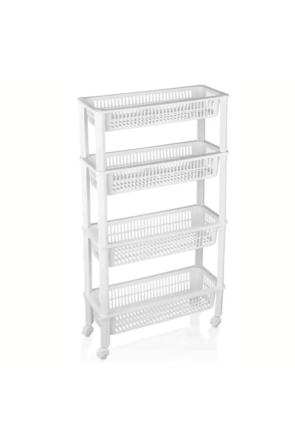 4 Katlı Mutfak Banyo Düzenleyici, 4 Raflı Tekerlekli Düzenleyici