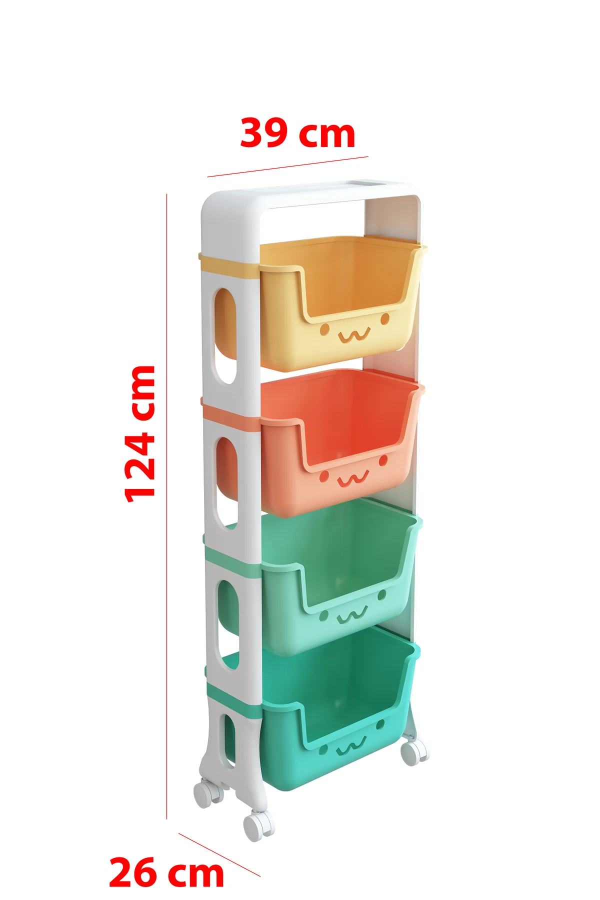 4 Katlı Oyuncak Dolabı, Oyuncak Organizeri, Sepetli Oyuncak Dolab