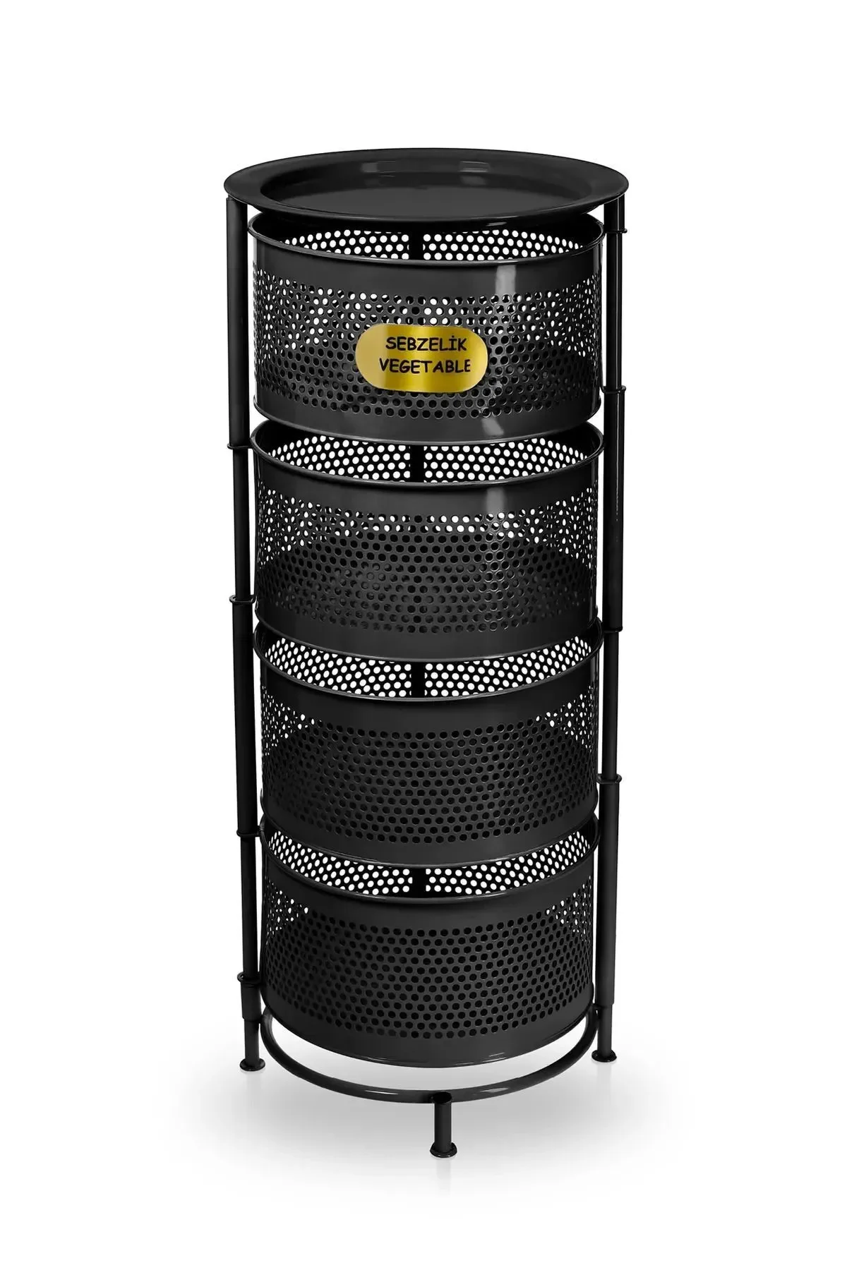 4 Katlı Yana Açılır Krem Tekerlekli Patates Soğan Sepeti Sebze Me