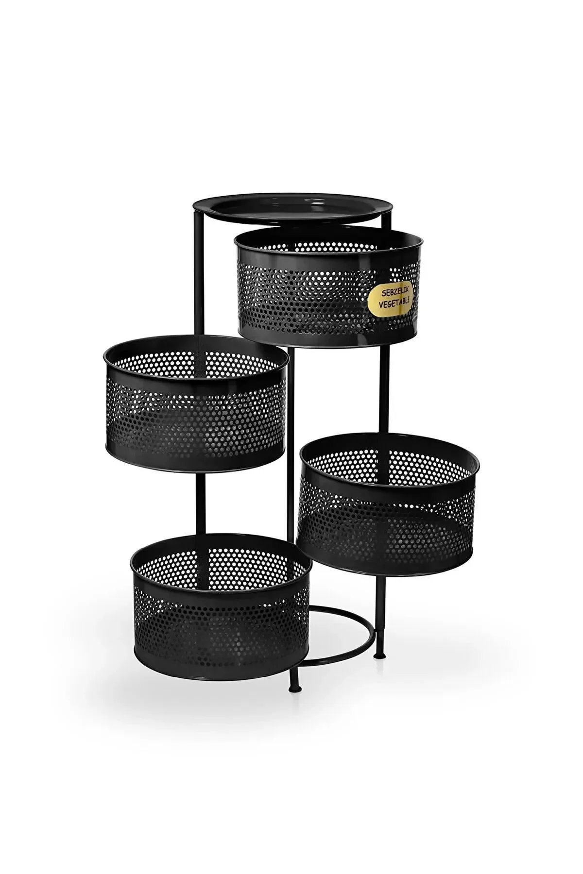 4 Katlı Yana Açılır Krem Tekerlekli Patates Soğan Sepeti Sebze Me