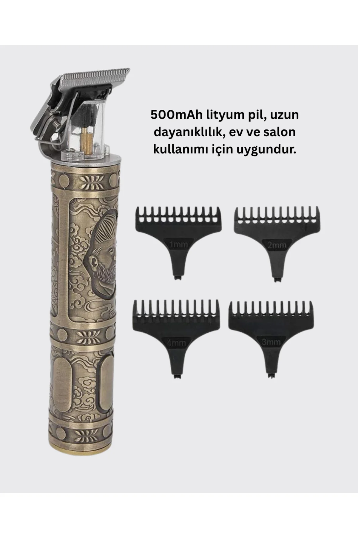 4 Kılavuz Taraklı Profesyonel Saç ve Sakal Kesme Makinesi
