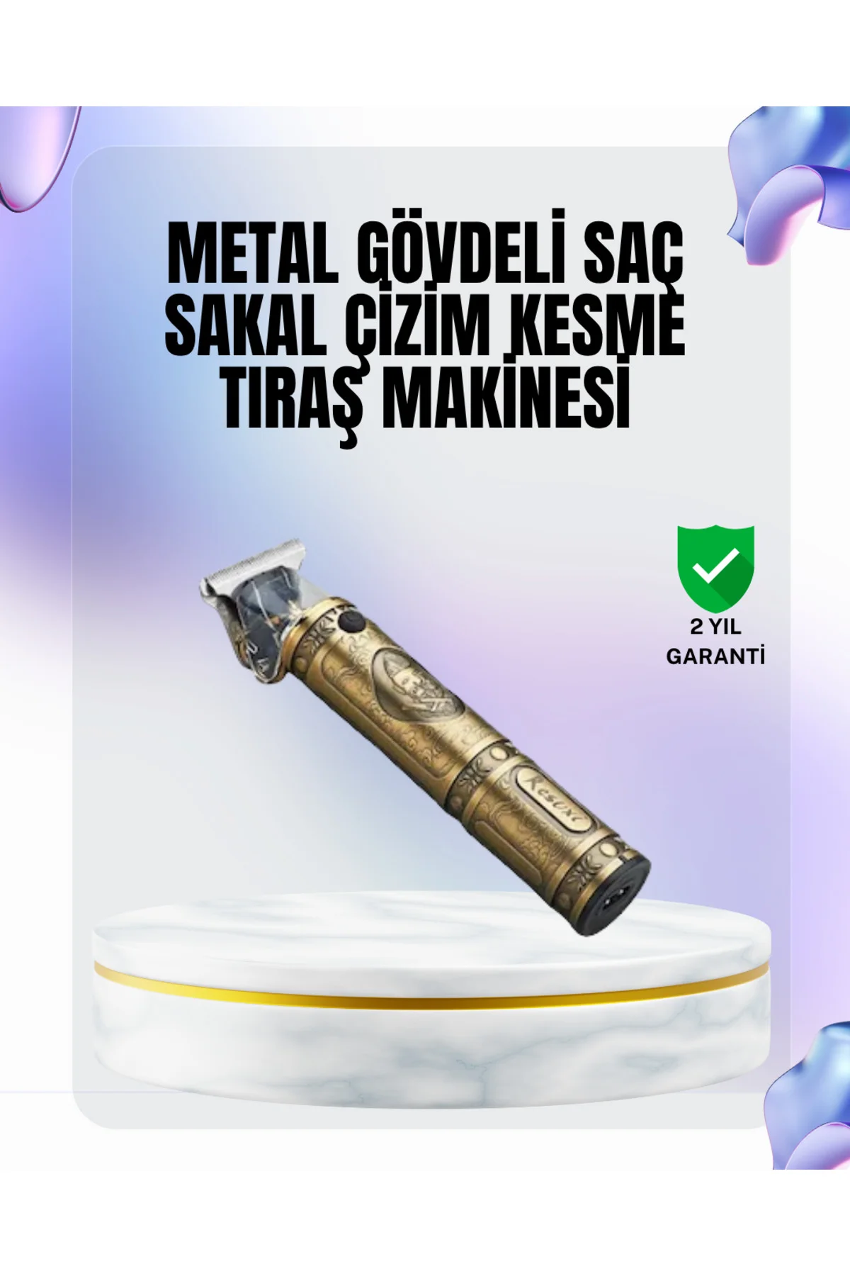 4 Kılavuz Taraklı Profesyonel Saç ve Sakal Kesme Makinesi