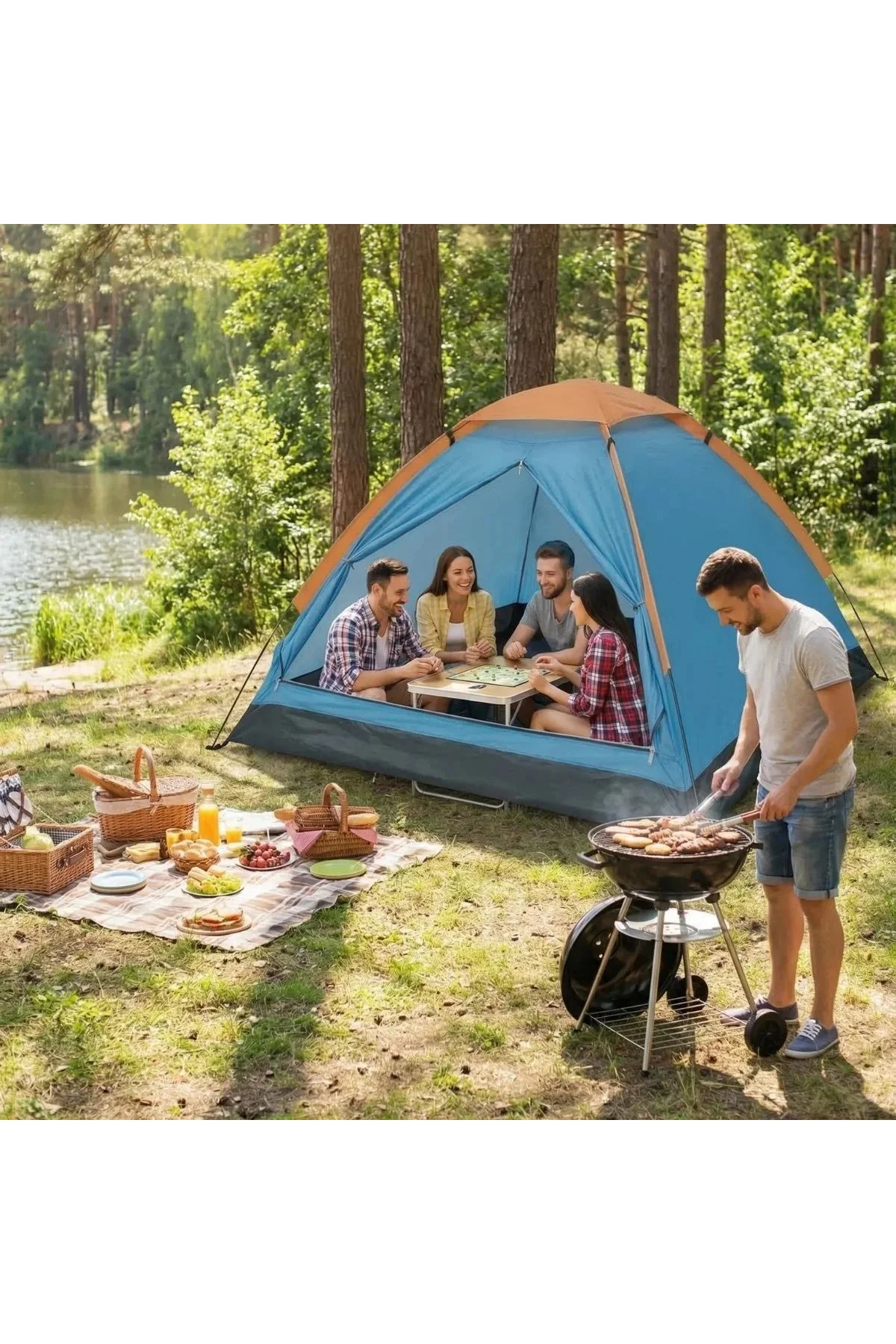 4 Kişilik Kamp Çadırı Manuel Kurulum Düz Kapılı Outdoor Dayanıklı Kamp Doğa Çadırı 200 x 200 x 110 c 4 Kişilik Kamp Çadırı Manuel Kurulum Düz Kapılı Outdoor Dayanıklı Kamp Doğa Çadırı 200 x 200 x 110 c