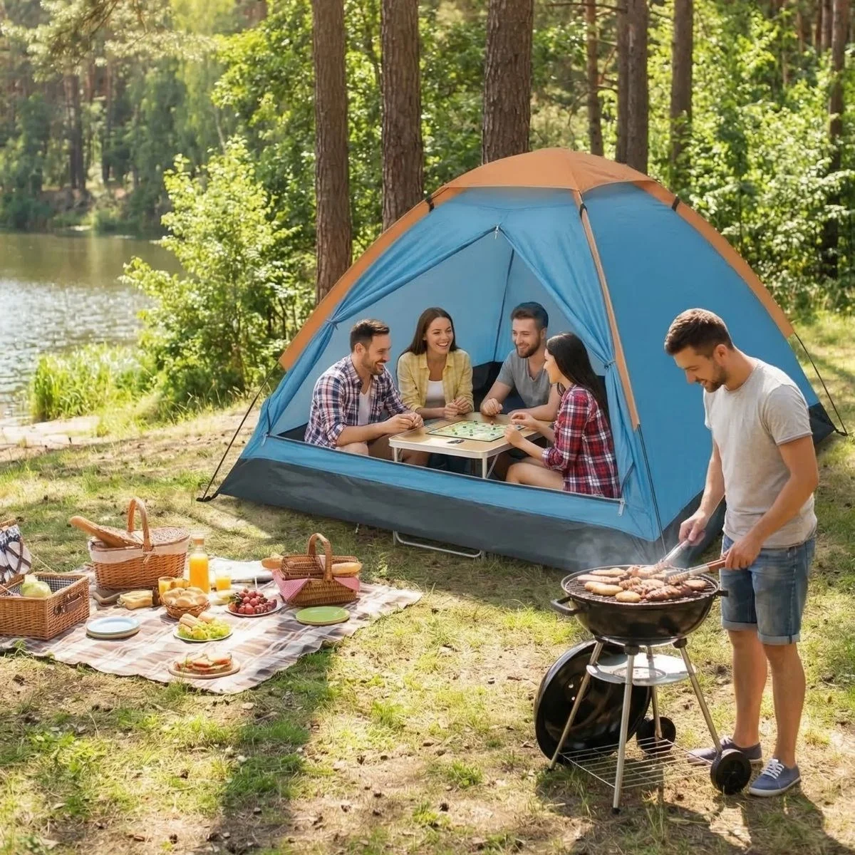 4 Kişilik Kamp Çadırı Manuel Kurulum Düz Kapılı Outdoor Dayanıklı Kamp Doğa Çadırı 200 X 200 X 110 Cm Bx40 Fiyatı, Yorumları ve Özellikleri