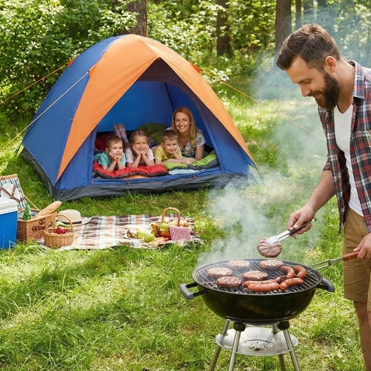 4 Kişilik Manuel Kurulum Gölgelikli Kamp Çadırı – Aile, Doğa, Piknik Ve Outdoor 200x200x135 Cm Bx40 Fiyatı, Yorumları ve Özellikleri
