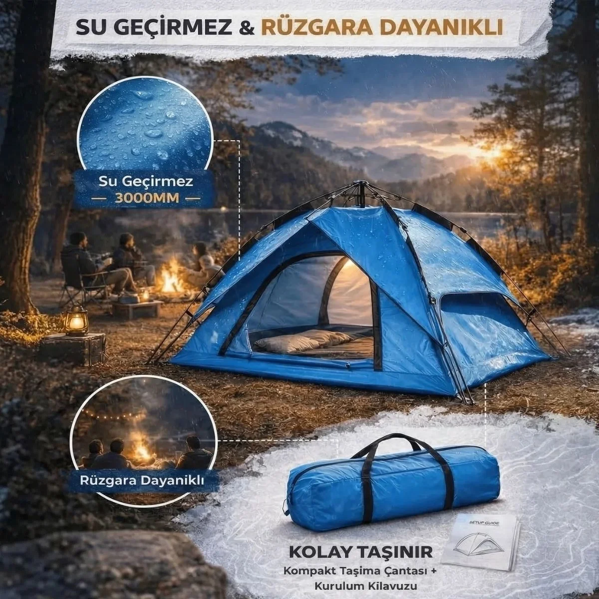 4 Kişilik Otomatik Kamp Çadırı – Çift Katmanlı, Suya Dayanıklı, Hızlı Kurulum Outdoor Aile Ve Doğa Çadırı 200x200x140 Cm Bx40 Fiyatı, Yorumları ve Özellikleri