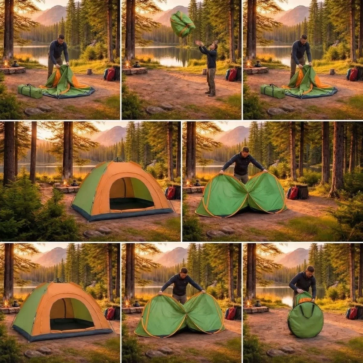 4 Kişilik Yarı Otomatik Kamp Çadırı – Suya Dayanıklı, Hızlı Kurulumlu Outdoor Aile Çadırı, Doğa, Kamp Ve Piknik 200x200x135 Cm Bx40 Fiyatı, Yorumları ve Özellikleri